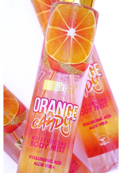 Orange Candy Aloe Vera ve Hyalüronik Asit Içeren Vücut Spreyi 150 ml
