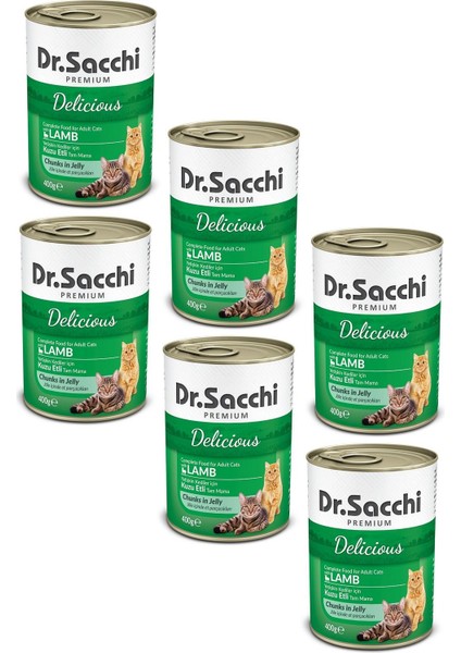 Dr. Sacchi Dr.sacchi Kuzu Etli Kedi Konservesi 400 gr (6 Adet)