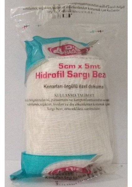 Hidrofil Sargı Bezi 5 cm x 5 M - 20 Adet
