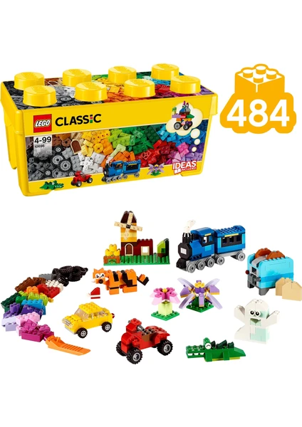 LEGO® Classic Orta Boy Yaratıcı Parçalar Yapım Kutusu 10696 - 4 Yaş ve Üzeri Çocuklar için Yaratıcı Oyuncak Yapım Seti (484 Parça)