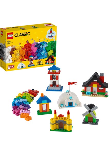 Classic 270 Parçalık Yapım Parçaları ve Evler Kutusu (11008) - Çocuklar İçin Yaratıcı Oyuncak Yapım Seti