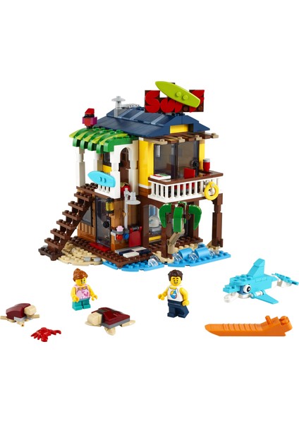 LEGO® Creator 3#ü 1 Arada Sörfçü Plaj Evi 31118 - 8 Yaş ve Üzeri Çocuklar İçin Plaj Kulübesi ve Hayvan Oyuncakları İçeren Yaratıcı Oyuncak Yapım Seti(564 Parça)