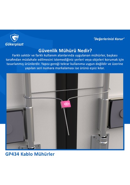 Gökerplast Kablo Mühür, Metal Asma Kilit - 434 1,5 mm / 100 ADET