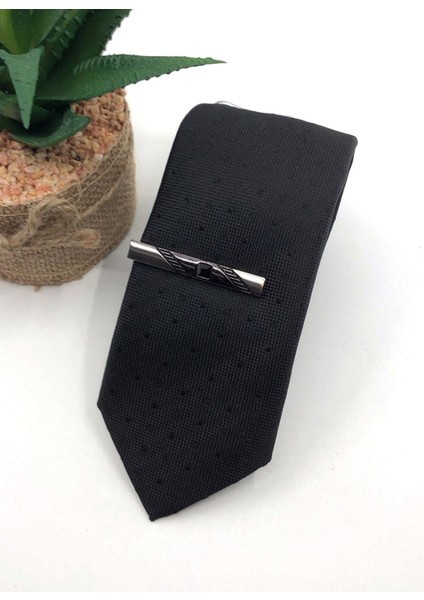 Füme Mat Gri Siyah Taşlı Kravat Iğnesi KIY444 fiyatları