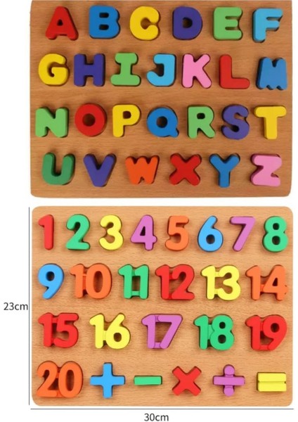Ahşap Harfler ve Sayılar Seti