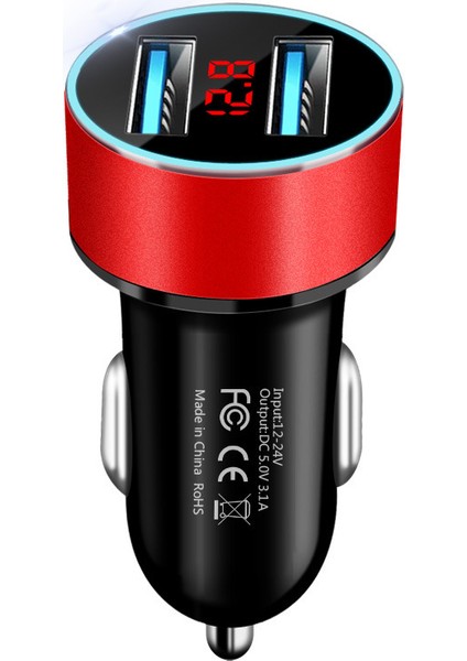 Yeni Dijital Ekranlı Araç Şarj Cihazı Çift USB (Yurt Dışından)