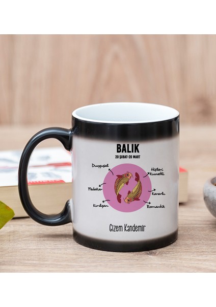 Kişiye Özel Balık Burcuna Hediye Sihirli Kupa Bardak