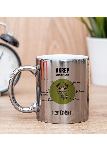 Kişiye Özel Akrep Burcuna Hediye Silver Kupa Bardak