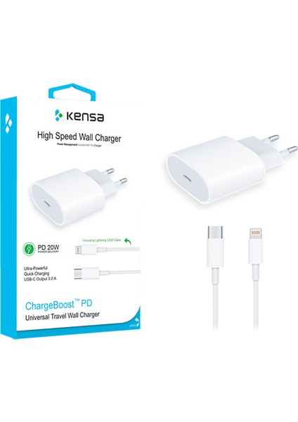 PW-200 USB C Lightning Sarj Seyahat Sarj Cihazı