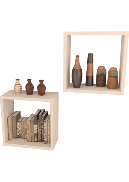 2 Li Kare Raf Set Beyaz Parlak modelleri