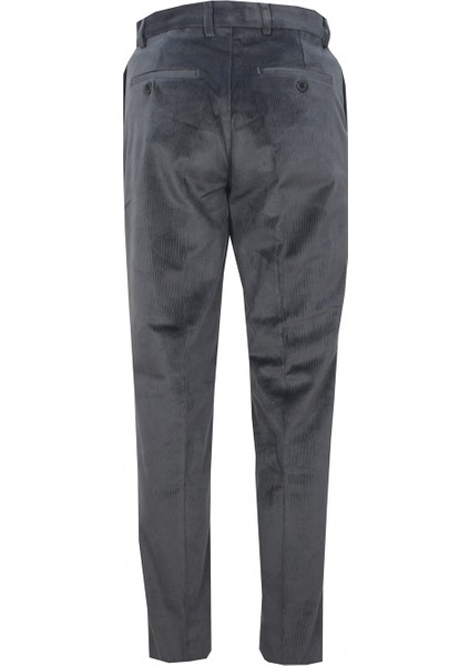 Erkek Koyu Gri Kadife Ince Fitilli Klasik Kesim Cepli Pantolon fırsatları