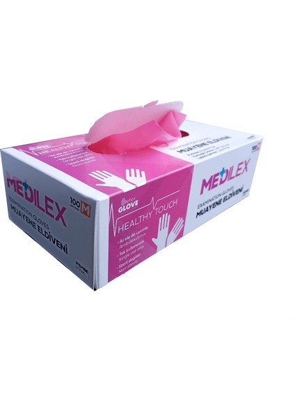 Medilex Pembe Pudrasız Tpe Eldiven (S) 100'LÜ x 20 Kutu - 1 Koli