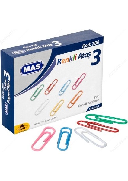 280 Renkli Ataş Pvc Kaplı 28 mm 2 Adet