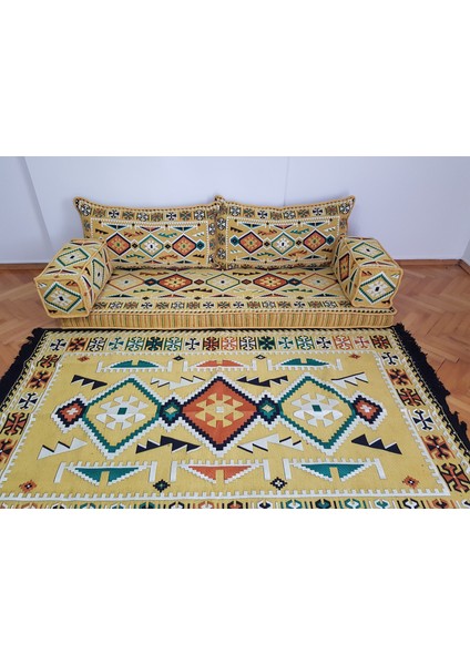 Şark Köşesi Anadolu Desenli 120x180cm Kilim Konsept Sarı