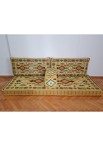 Şark Köşesi Anadolu Desenli Minderi ikili Sedir Takımı Süngerli ( Dolu )