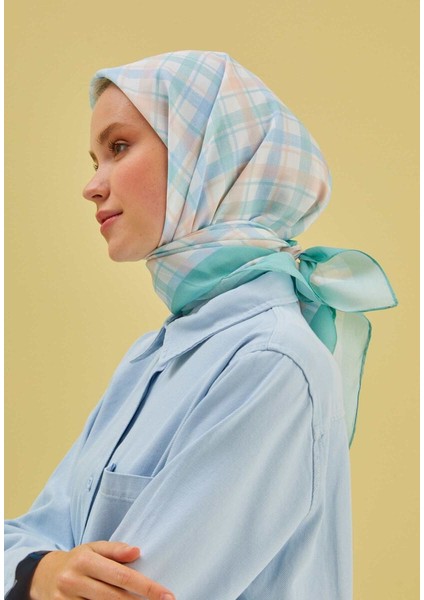 Pastel Ekose Desen Eşarp Mint Yeşili fırsatları