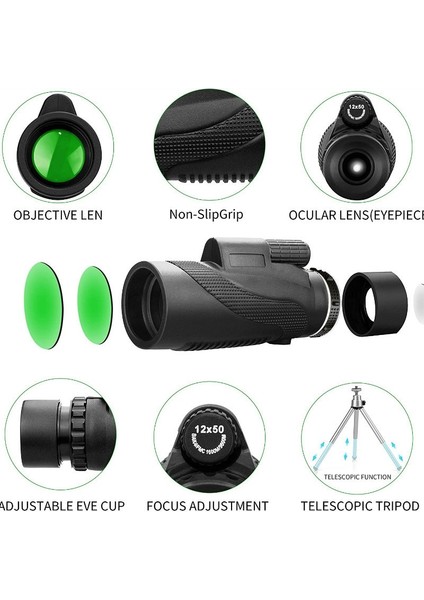Monoküler Teleskop Hd Gece Görüşü, Kuş Gözlemciliği, Kampçılık, Yürüyüş Seyahati Için Tripod Tutuculu (Yurt Dışından) indirimleri