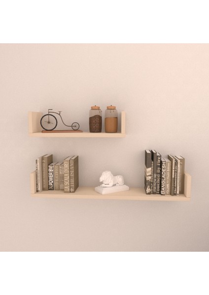 2'li Avanos Duvar Rafı Krem