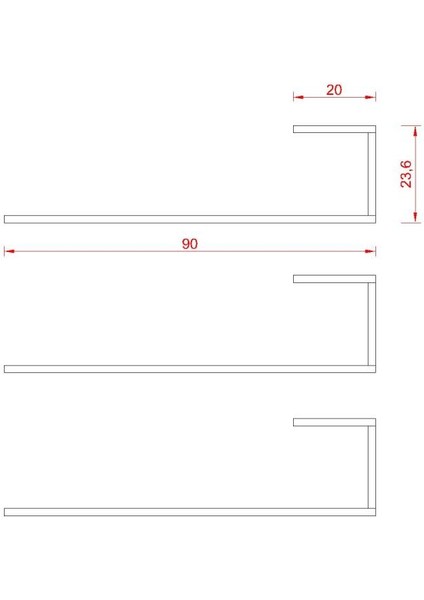 3'lü Minas Duvar Rafı Akçaağaç fiyatları