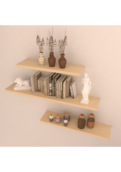 3'lü Raf Set 75 x 55 x 35 Akçaağaç