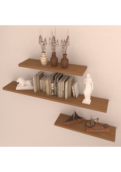 3'lü Raf Set 60x40x40 Bambu