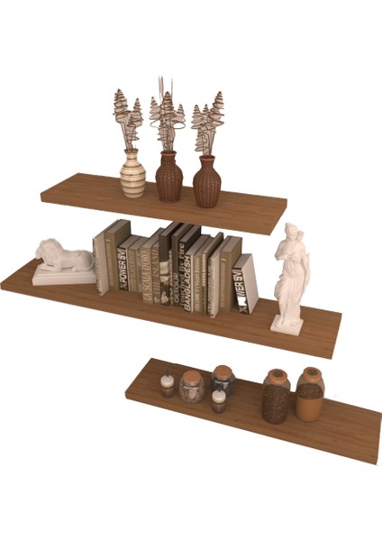3'lü Raf Set 60x40x40 Bambu