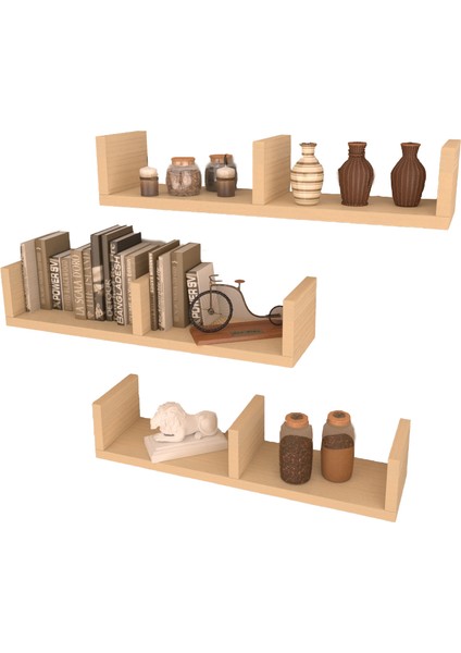 3'lü Atalanta Duvar Raf Seti Akçaağaç fırsatları