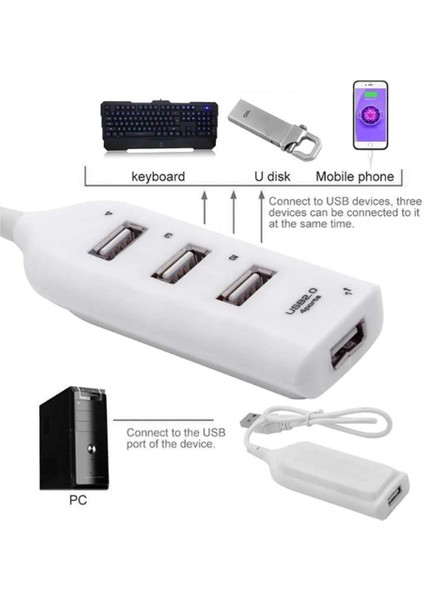 4 Port USB Çoklayıcı Çoğaltıcı Hub Switch Splitter 4502