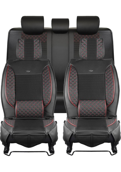 Lüks Oto Koltuk Kılıfı Siyah - Bordo Kia Sorento