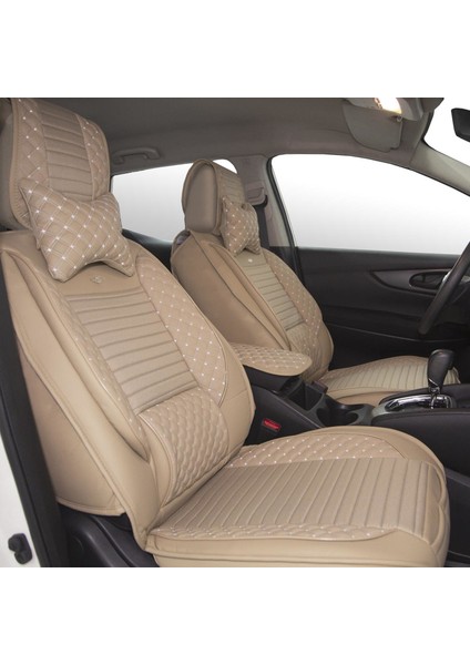 Lüks Oto Koltuk Kılıfı / Bej / Citroen C5 modelleri