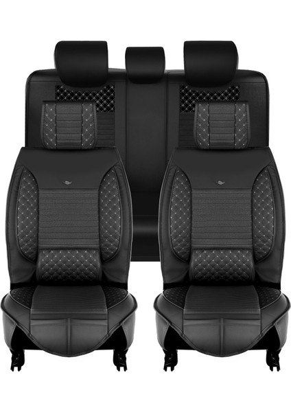 Lüks Oto Koltuk Kılıfı Siyah Beyaz Volkswagen Tiguan