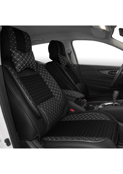 Lüks Oto Koltuk Kılıfı Siyah Beyaz Volkswagen Tiguan modelleri