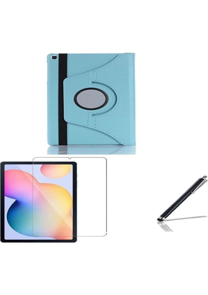 Lenovo Tab M10 Fhd Plus TB-X606F 10.3" (Set) Kılıf+Kalem+Temperli Cam+Dönerli Tablet Kılıfı Seti Turkuaz fiyatları