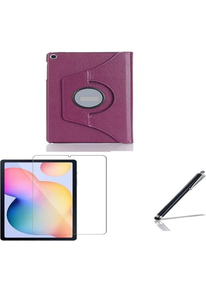 Lenovo Tab M10 Fhd Plus TB-X606F 10.3" Uyumlu Kılıf+Kalem+Temperli Cam Dönerli Tablet Kılıfı Seti Set Dönerli Kılıforyum Lenovo M10 X606F