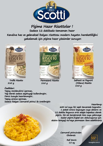 Safranlı ve Peynirli (Milano) Risotto 210 gr