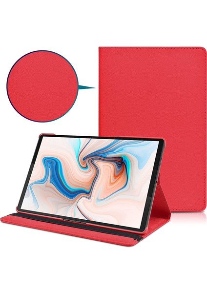 Lenovo Tab M10 Fhd Plus TB-X606F 10.3" 360° Dönen Standlı Kılıf Kırmızı
