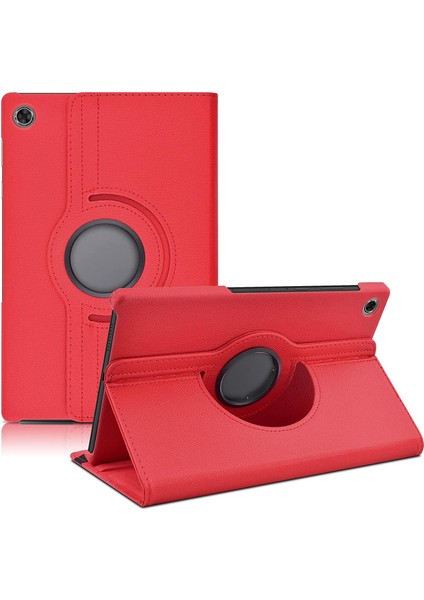 Lenovo Tab M10 Fhd Plus TB-X606F 10.3" 360° Dönen Standlı Kılıf Kırmızı