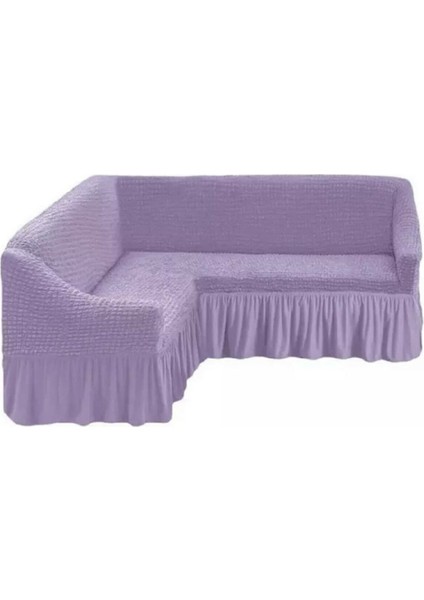 Bürümcük Köşe Koltuk Örtüsü Standart Lastikli Etekli L Koltuk Takımı L Köşe Koltuk Örtüsü