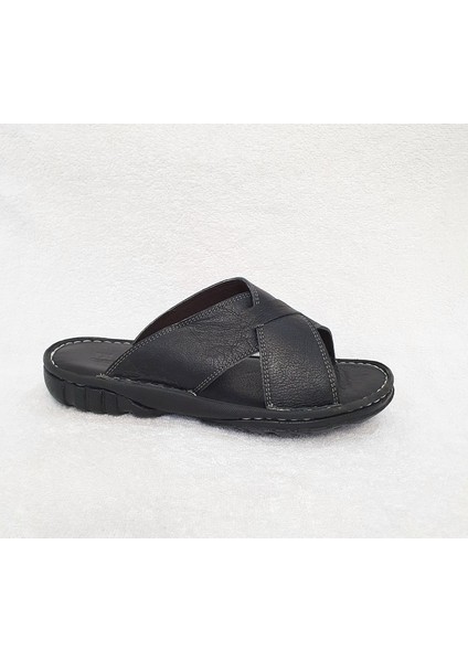 Hakiki Deri Siyah Erkek Terlik
