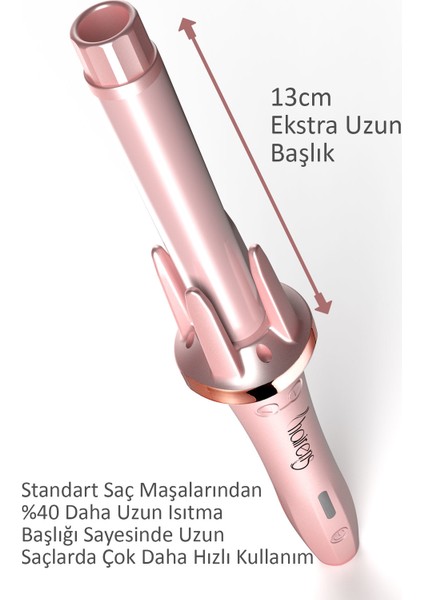 HRS-260 Otomatik Kırık Fön Saç Maşası 25 Mm. Ekstra Uzun Başlık.