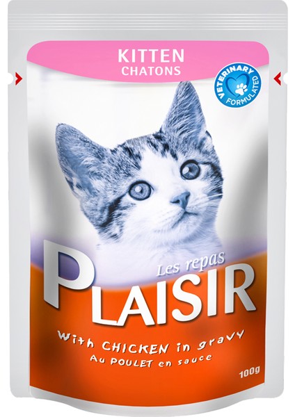 Pouch Kitten 100gr Plaisir Yaş Kedi Maması 4ADET