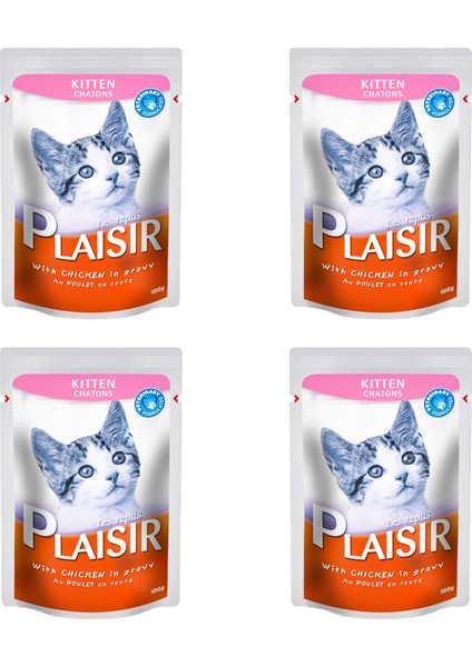 Pouch Kitten 100gr Plaisir Yaş Kedi Maması 4ADET fiyatları