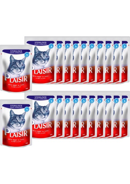 Pouch Sığıretli Sterilised 100gr Plaisir Kedi Maması 22ADET