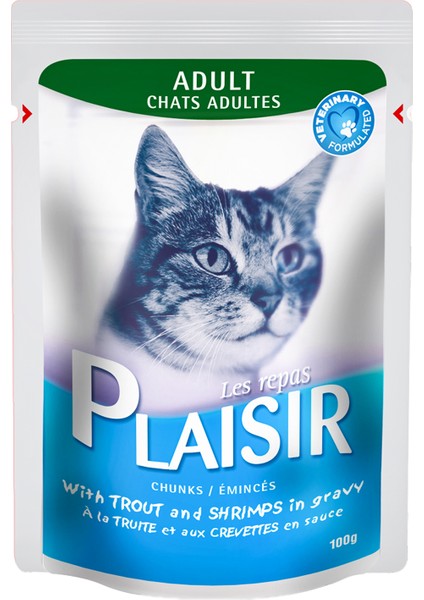 Pouch Alabalıklı&karidesli 100gr Plaisir Kedi Maması 8ADET