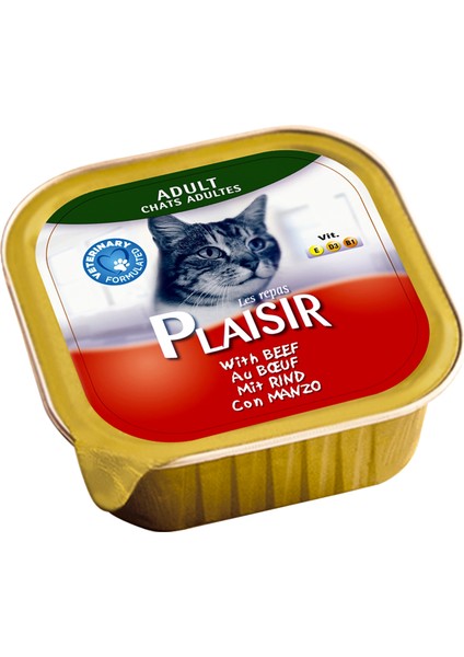 Pate Sığır Etli 100gr Plaisir Yaş Kedi Kedi Maması