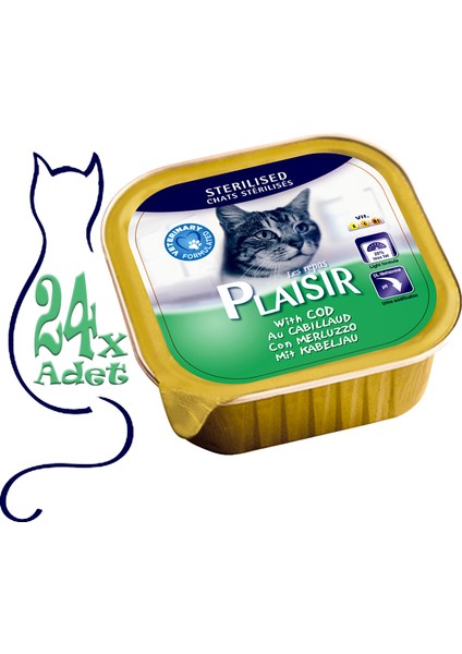 Pate Morinalı Sterilised 100gr Plaisir Yaş Kedi Maması 24ADET