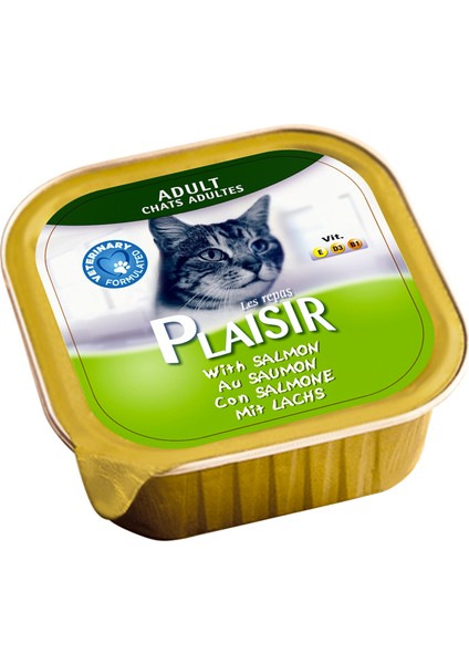 Pate Somon Etli 100gr Plaisir Yaş Kedi Kedi Maması 4ADET