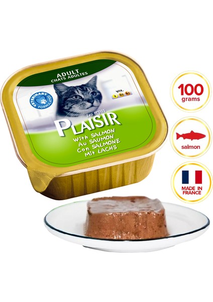 Pate Somon Etli 100gr Plaisir Yaş Kedi Kedi Maması 4ADET