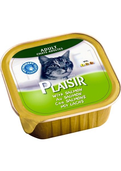 Pate Somon Etli 100gr Plaisir Yaş Kedi Kedi Maması 8ADET