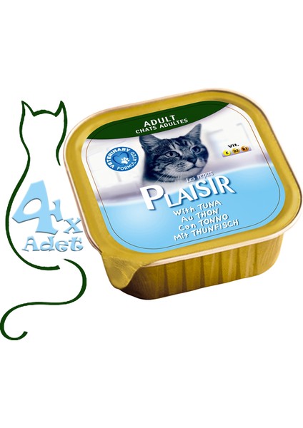 Pate Tuna Balık Etli 100gr Plaisir Yaş Kedi Maması 4ADET